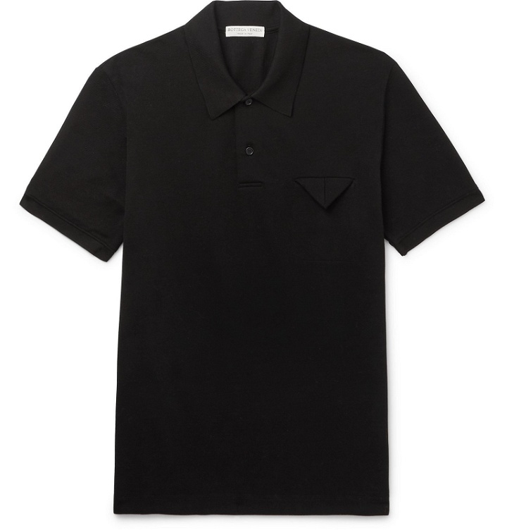Photo: Bottega Veneta - Cotton-Piqué Polo Shirt - Black
