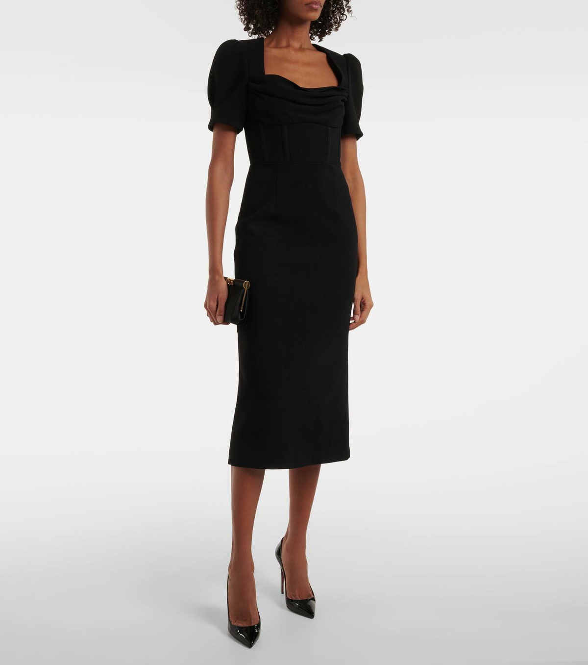 REBECCA VALLANCE ワンピース Elora balloon-sleeve midi 990980 Rebecca Vallance Elora balloon-sleeve midi dress Rebecca