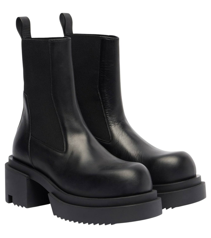 Photo: Rick Owens Beatle leather platform Chelsea boots