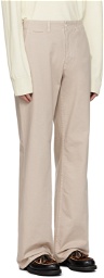 Husbands Taupe Wide High-Waisted Trousers