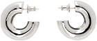 Numbering Silver Double Hoop Earrings