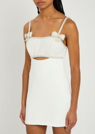 Self-portrait Pearl Embellished Crepe Mini Dress White