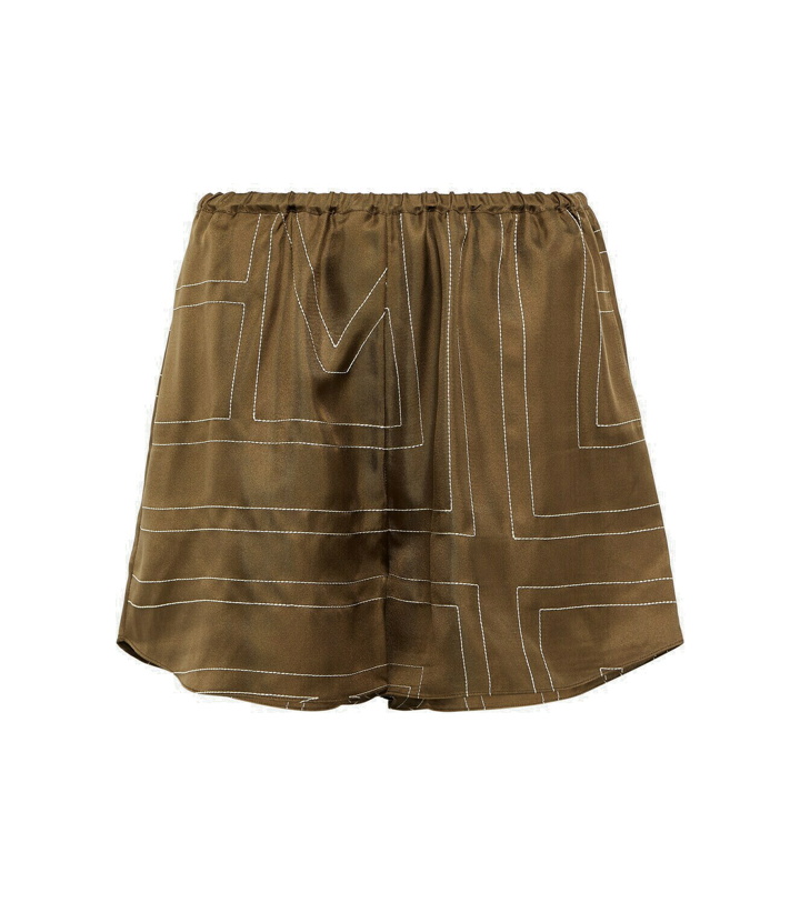 Photo: Toteme Monogram silk twill shorts
