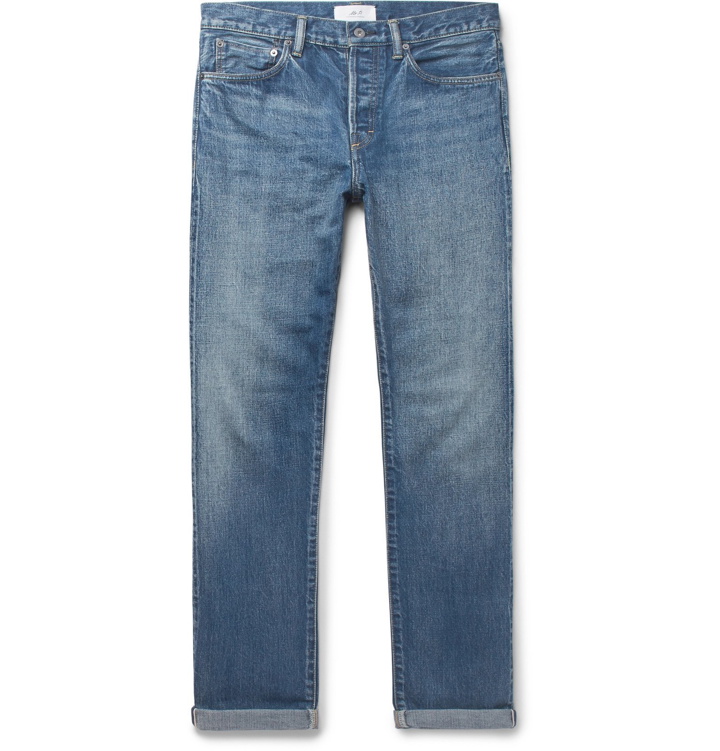 Photo: Mr P. - Slim-Fit Selvedge Denim Jeans - Blue