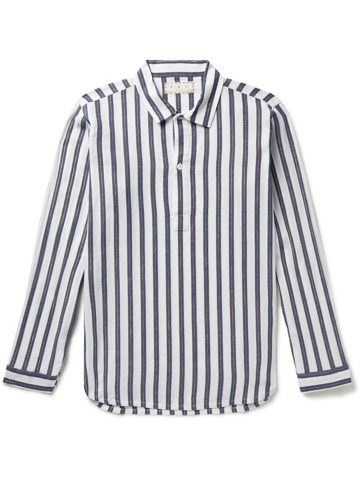 Smr Days Ornos Striped Cotton And Lurex Blend Shirt Blue Smr Days 8060