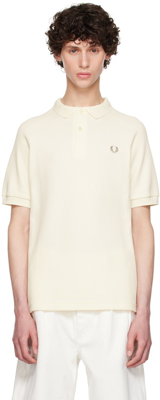 Photo: Fred Perry Beige Honeycomb Polo