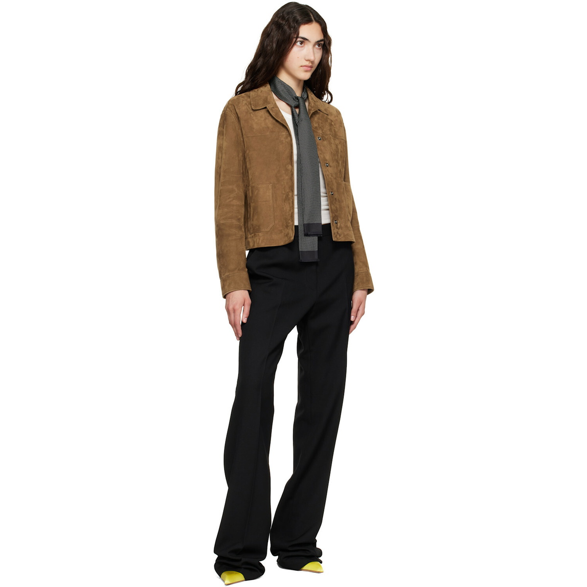 TOM FORD Black Sharp Tailored Straight Boyfriend Trousers