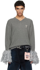 doublet Gray Cheerleading Pompon Sweater