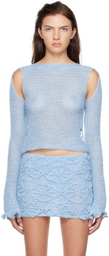 nastyamasha SSENSE Exclusive Blue Crocheted Sweater