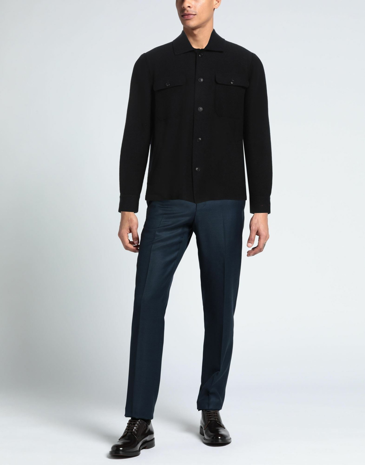 Eleventy Mens Shirt Midnight in Blue