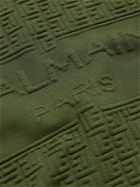 Balmain - Logo-Embossed Jersey Hoodie - Green