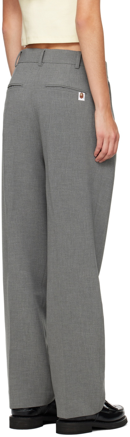 BAPE Gray Ape Head One Point Trousers