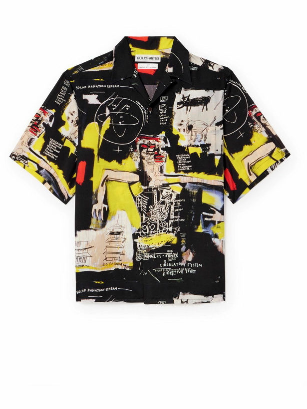 Photo: Wacko Maria - Jean-Michel Basquiat Convertible-Collar Printed Satin Shirt - Multi