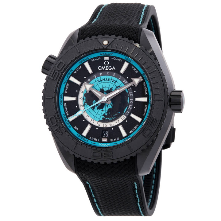 Photo: Omega Seamaster World Time GMT Automatic Chronometer Black Dial Mens Watch 215.92.46.22.01.006