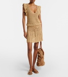 Melissa Odabash Annalise crochet lamé minidress