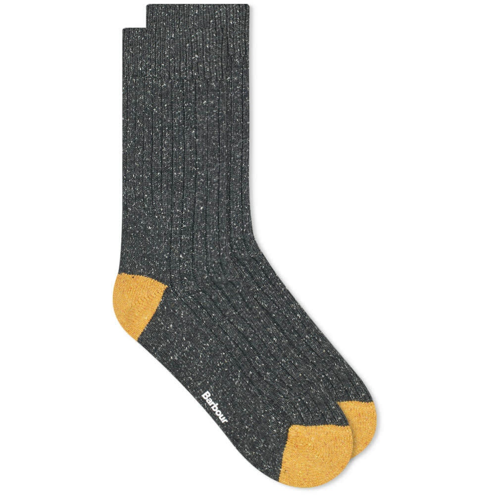Photo: Barbour Men's Houghton Sock in Charcoal/Ochre