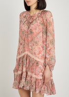 Rixo Miyah Patterned Georgette Mini Dress Multicoloured
