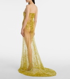 The Attico Sequined sheer mesh gown