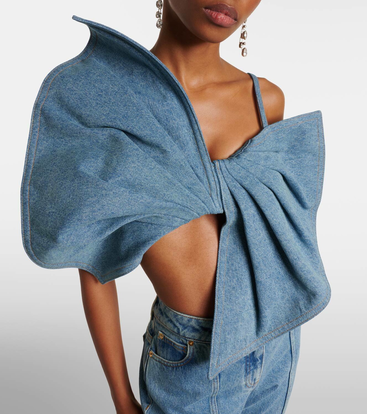 Nina Ricci Bow-detail denim top