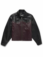 Enfants Riches Déprimés - Signature Studded Two-Tone Leather Western Jacket - Black