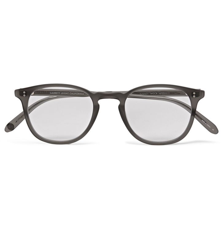 Photo: Garrett Leight California Optical - Kinney D-Frame Acetate Glasses - Gray