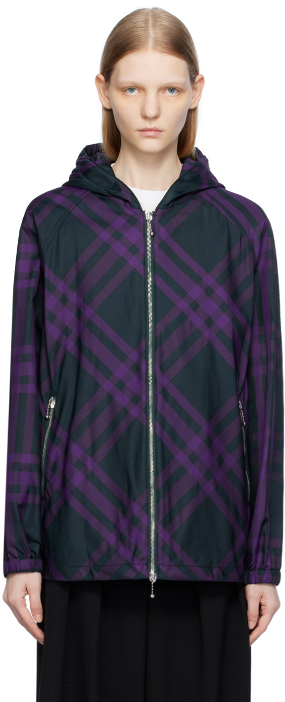Burberry Green & Purple Check Jacket Burberry