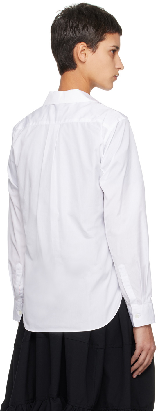 Black Comme des Garçons White Cutout Shirt
