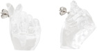 Y/Project Transparent Midi Finger Heart Earrings