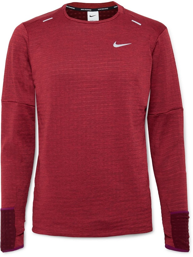 Photo: Nike Running - Repel Element Therma-FIT T-Shirt - Red