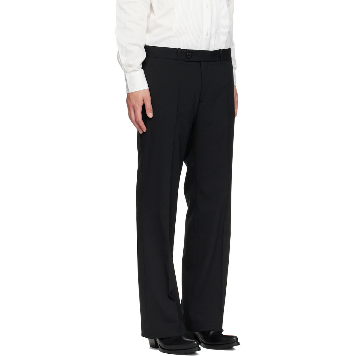 Ernest W. Baker Black Loose Fit Flare Trousers