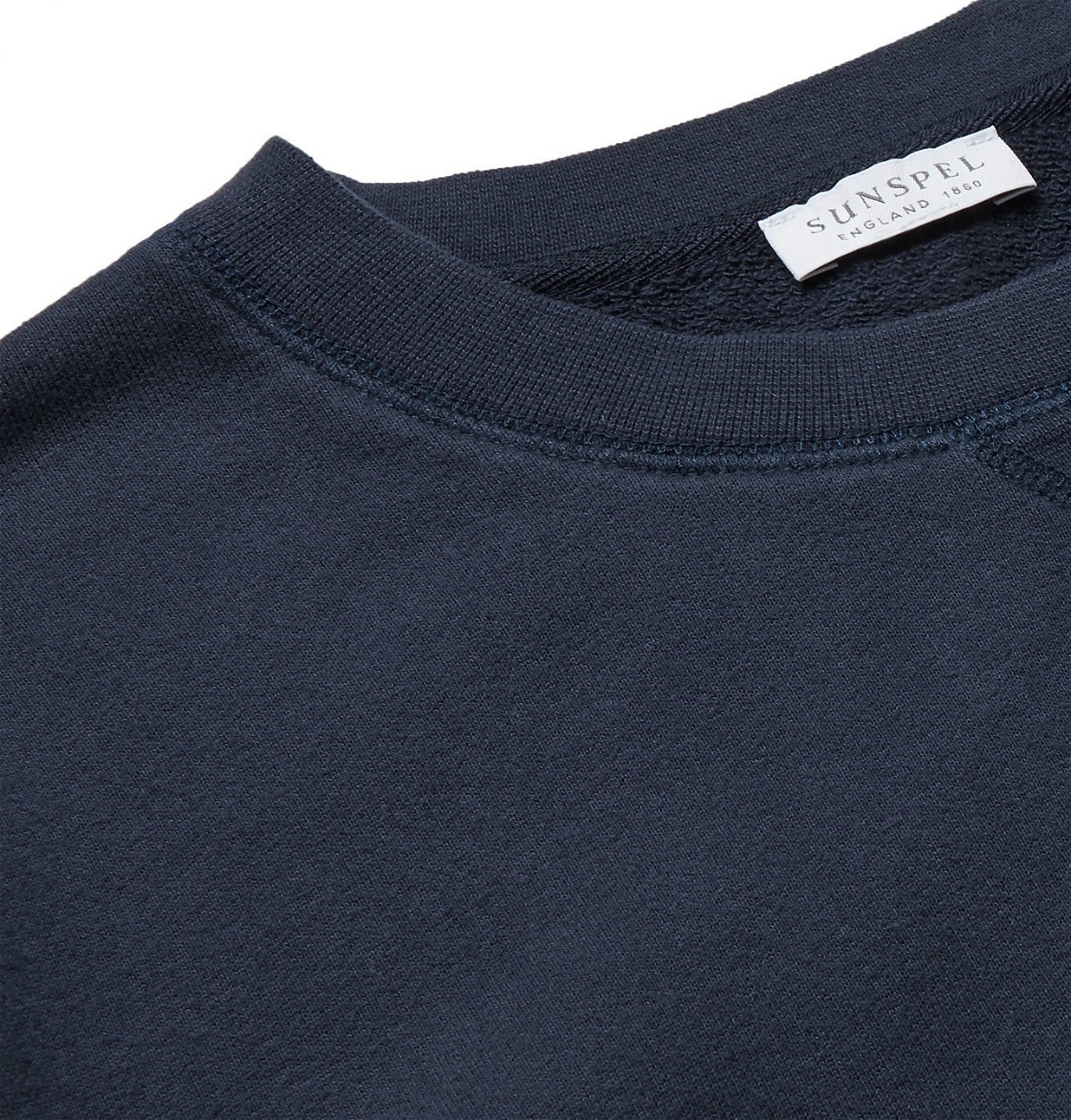 Sunspel - Logo-Flocked Loopback Cotton-Jersey Sweatshirt - Blue Sunspel