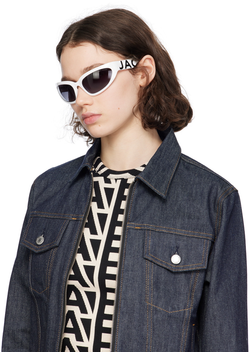 Marc Jacobs White Bold Logo Wrapped Sunglasses