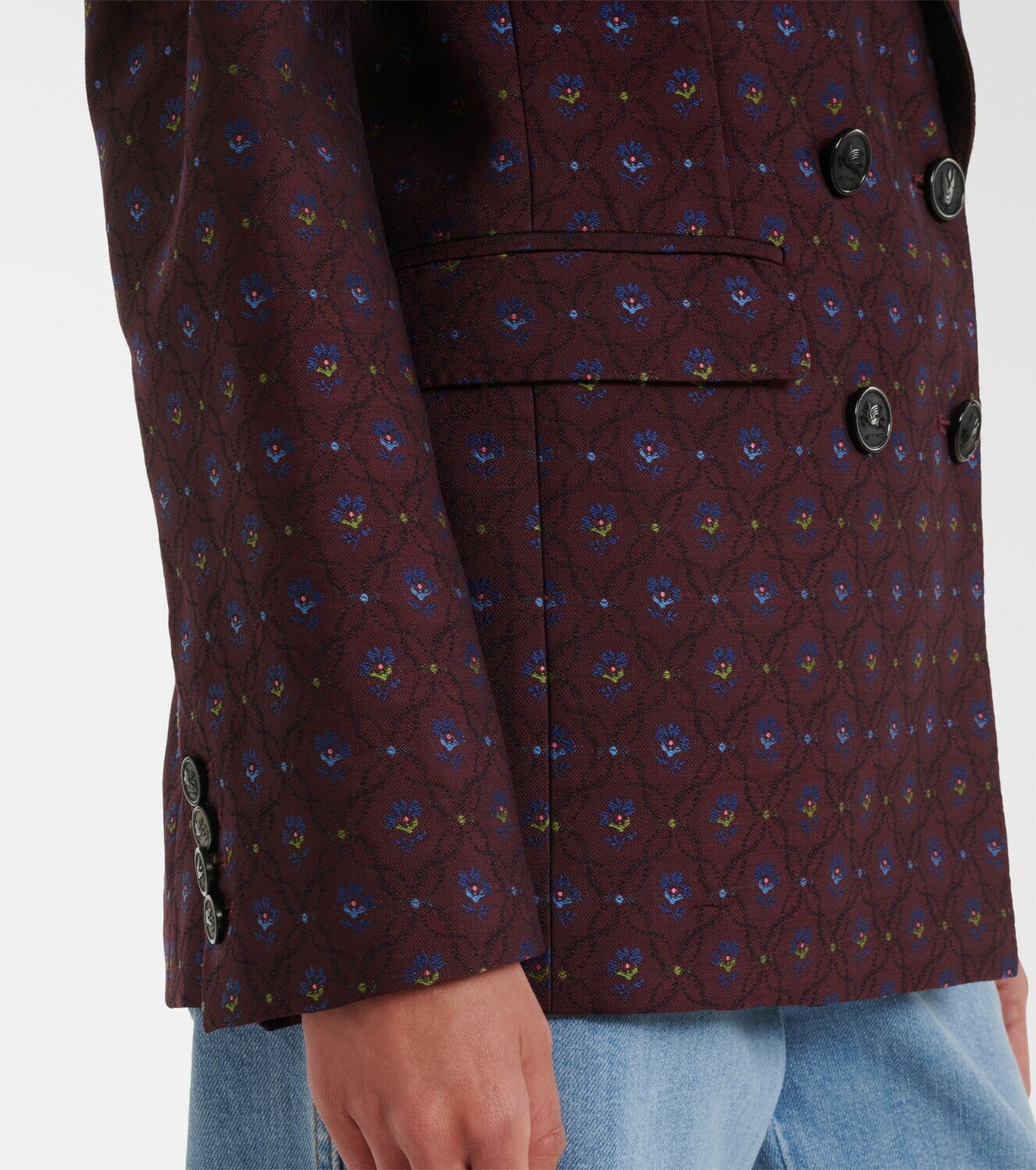 Etro Floral wool and cotton jacquard blazer