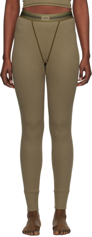 Photo: SKIMS Khaki Cotton Rib Leggings