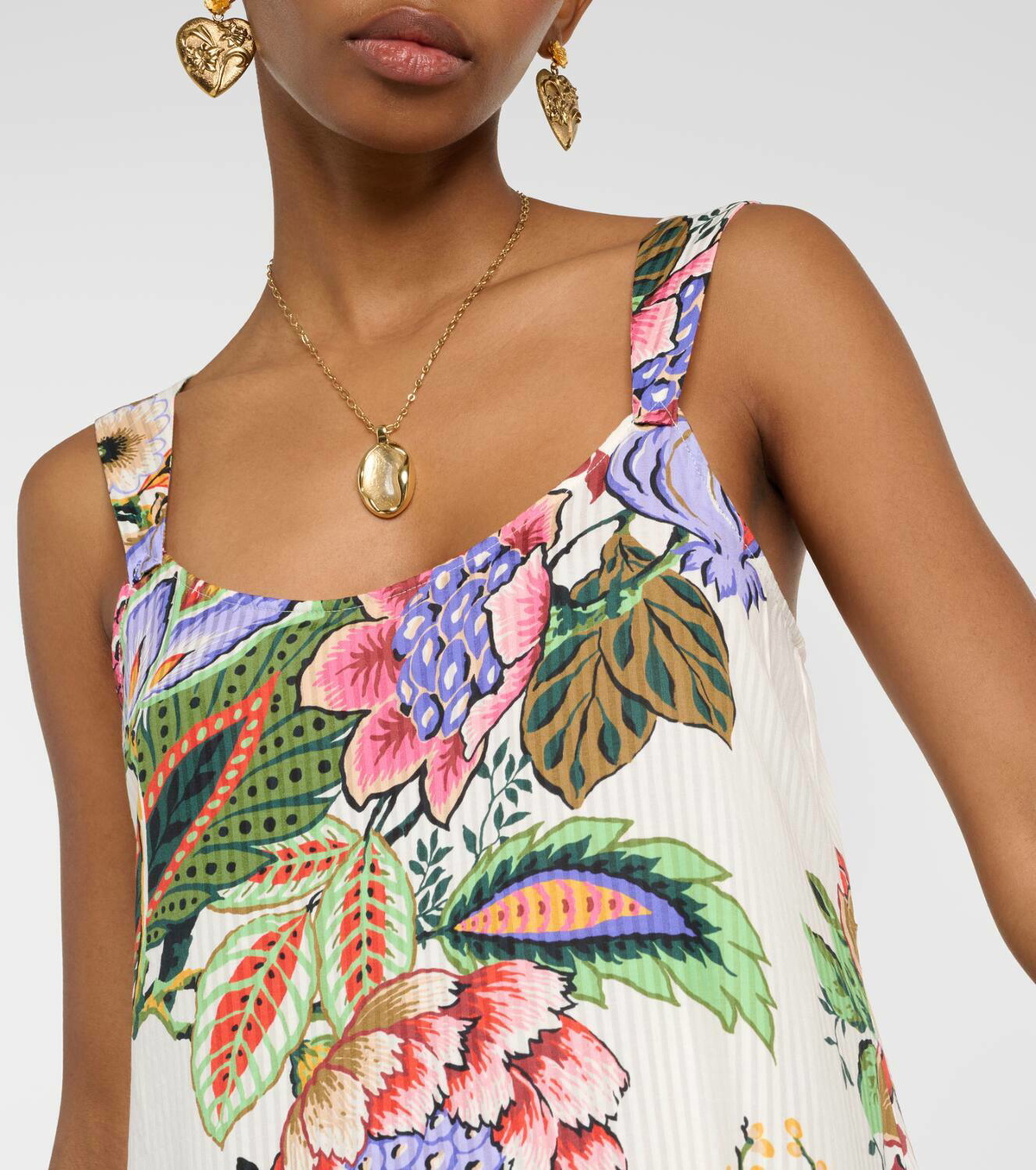 Etro Floral cotton and silk maxi dress
