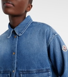 Moncler Teddy-trimmed denim shirt