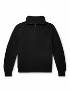 Nili Lotan - Heston Ribbed Cashmere Half-Zip Sweater - Black