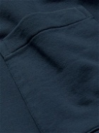 Folk - Signal Poplin-Trimmed Cotton-Jersey Half-Zip Sweatshirt - Blue