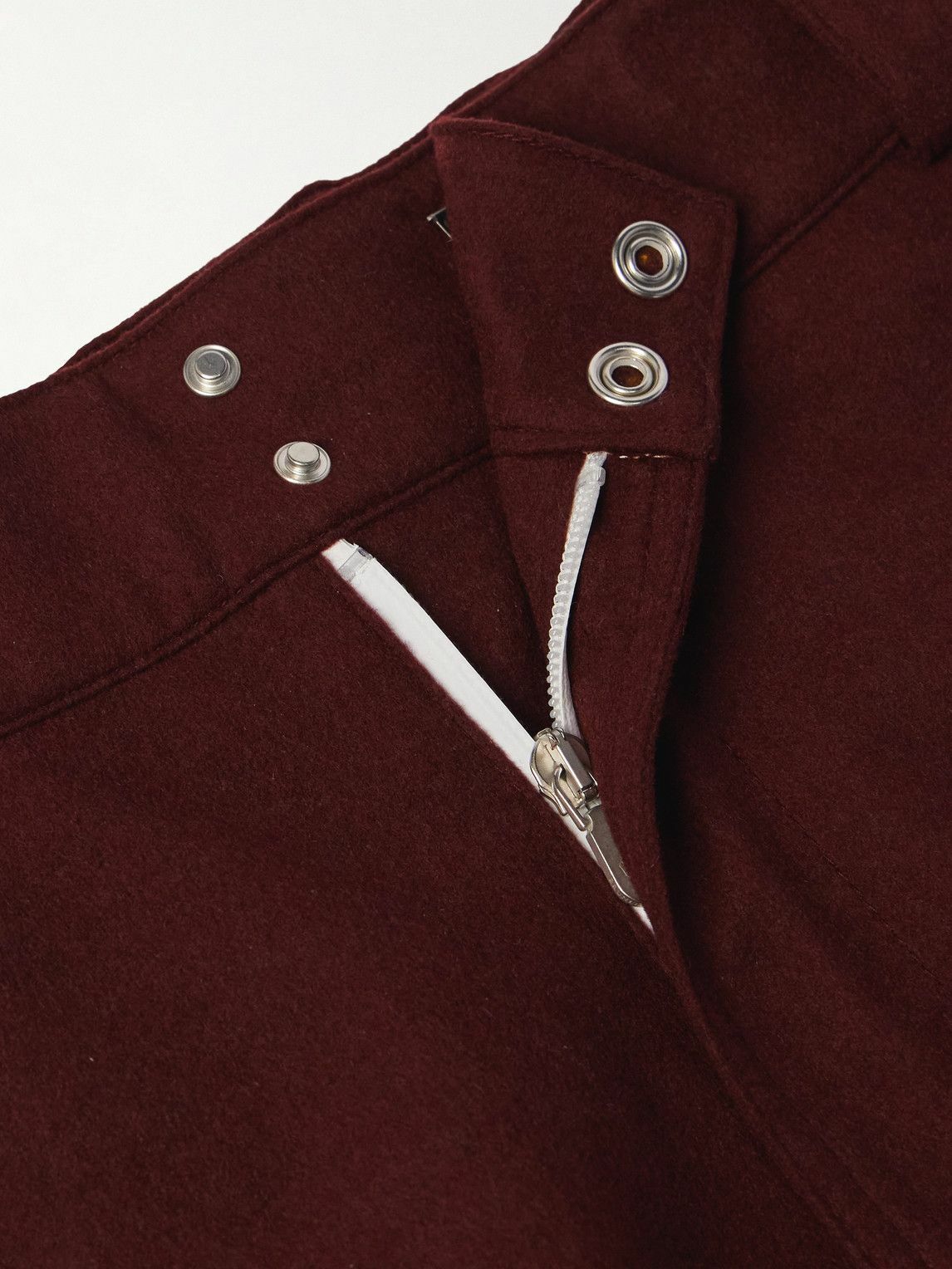 Brunello Cucinelli - Straight-Leg Shell-Trimmed Wool Ski Pants - Burgundy