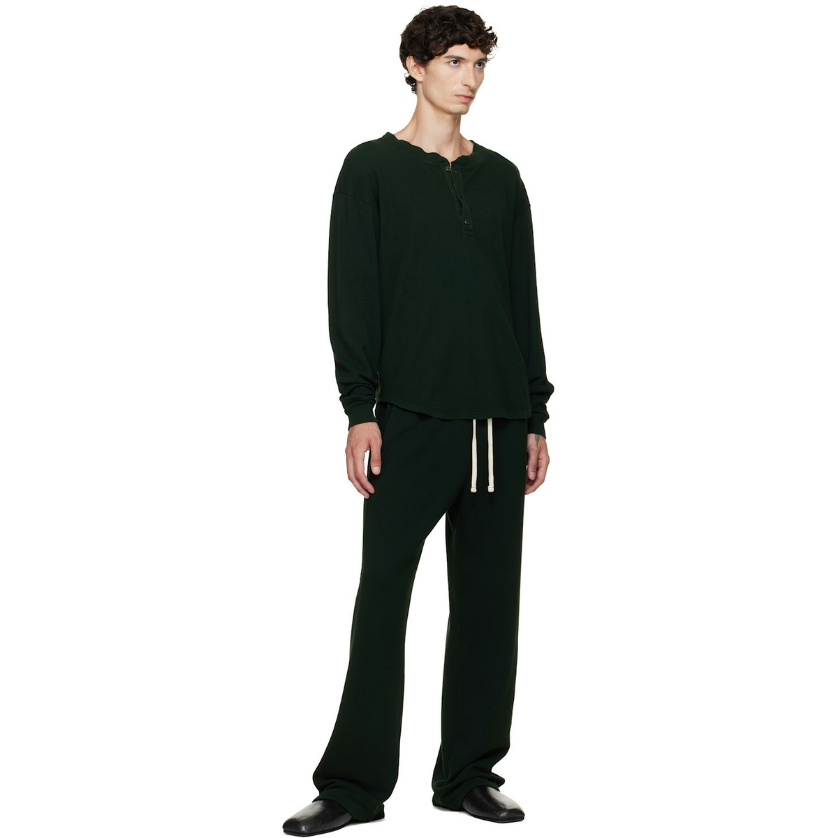 Les Tien Green French Terry Classic Sweatpants