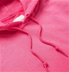 Sasquatchfabrix. - Distressed Logo-Print Fleece-Back Cotton-Blend Jersey Hoodie - Pink