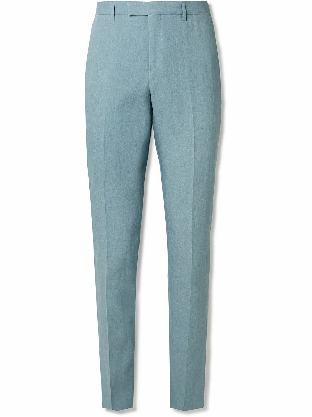 Photo: Paul Smith - Tapered Linen Suit Trousers - Blue