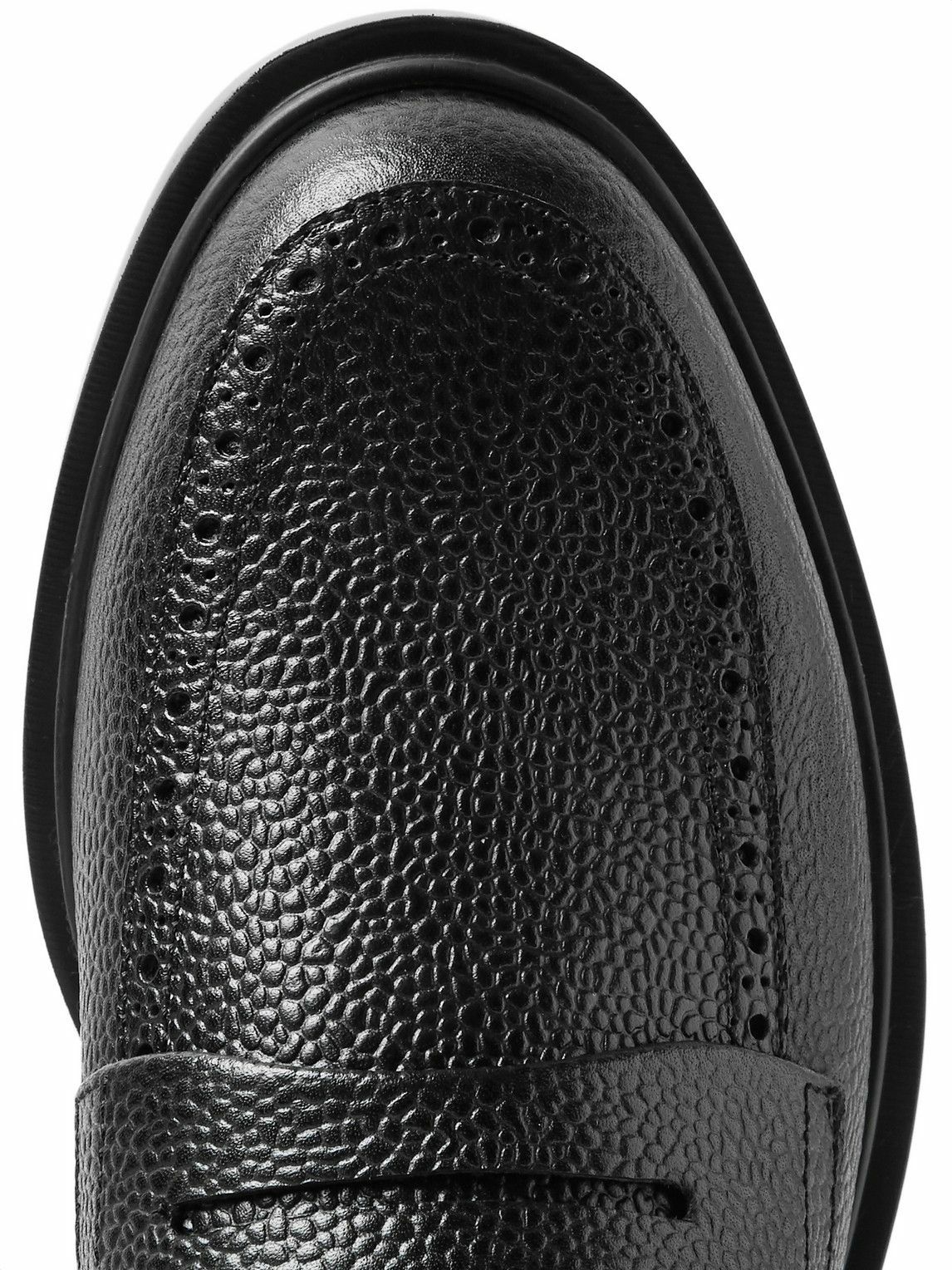 Thom Browne - Pebble-Grain Leather Penny Loafers - Black
