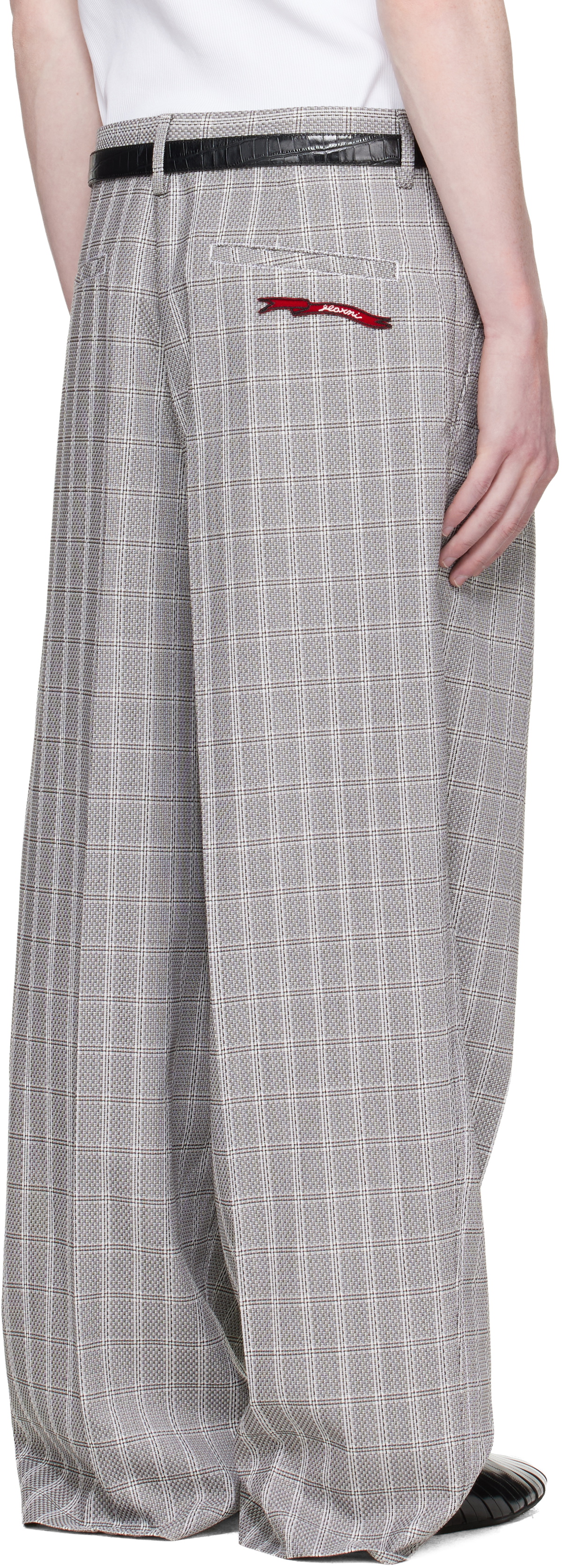 Marni Gray Check Wool Trousers