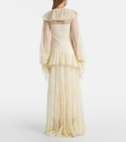 De La Vali Esen ruffled lace maxi dress