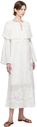 SEA NY White Vale Capelet Maxi Dress