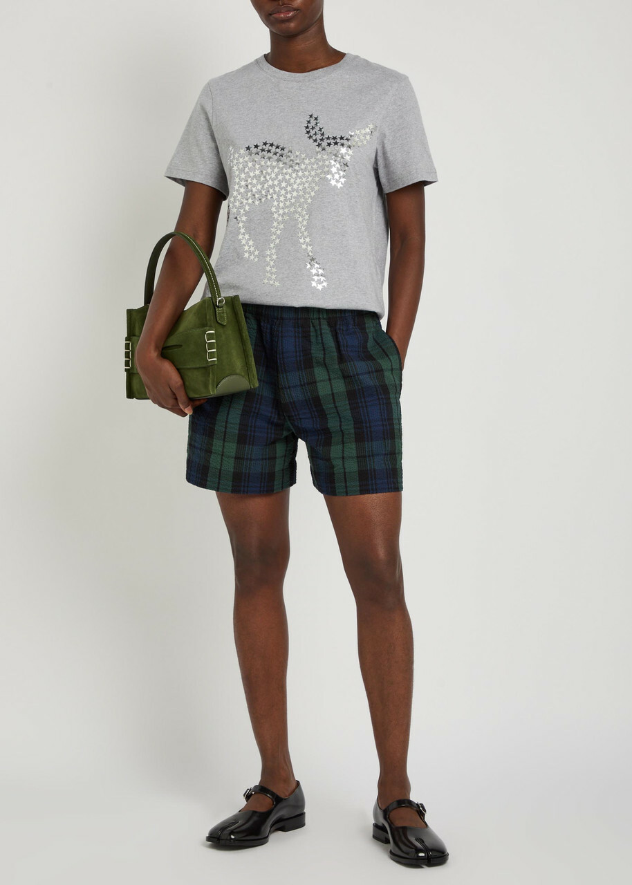 JW Anderson Plaid Seersucker Shorts Green