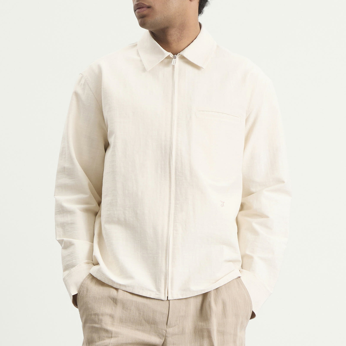 Jacquemus Men's Mecano Cotton Shirt in Off-White