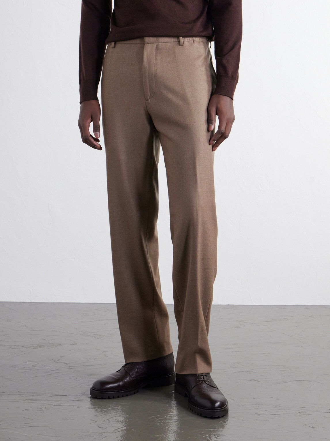 Boglioli - Straight-Leg Woven Virgin Wool Trousers - Brown
