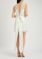Self-portrait Floral-embellished Tulle Mini Dress White